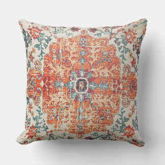 Oranje Blauw Etnisch Boho Bohemian Tapijt  Kussen