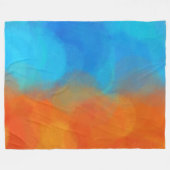 Oranje blauw fleece deken (Voorkant (Horizontaal))