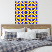 Oranje Blauw Geel Spaans Tegel Patroon Canvas Afdruk (Insitu (Slaapkamer))