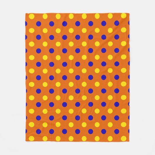 Oranje Blauw Geel Stippen Design  Fleece Deken (Voorkant)