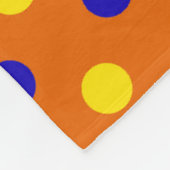 Oranje Blauw Geel Stippen Design  Fleece Deken (Hoek)