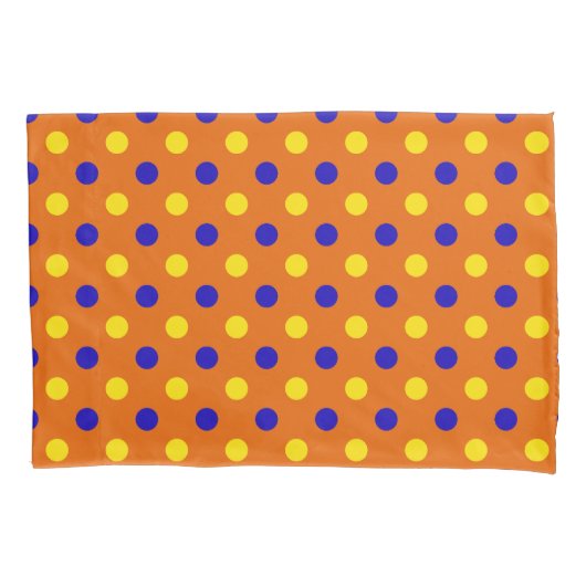 Oranje Blauw Geel Stippen Design  Kussensloop (Voorkant)