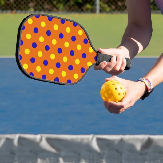Oranje Blauw Geel Stippen Design  Pickleball Paddle (Insitu)