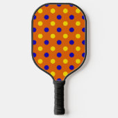 Oranje Blauw Geel Stippen Design  Pickleball Paddle (Voorkant)