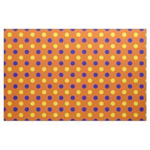 Oranje Blauw Geel Stippen Design  Stof