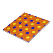 Oranje Blauw Geel Stippen Design Tegeltje (Zijkant)