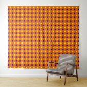 Oranje Blauw Geel Stippen Design  Wandkleed (In Situ (horizontaal))