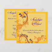 Oranje blauw geel verloving ter gelegenheid van de kaart (Voorkant / Achterkant)