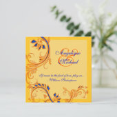 Oranje blauw geel verloving ter gelegenheid van de kaart (Staand voorkant)