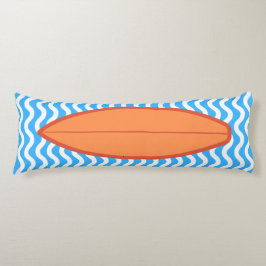 Oranje blauw golven die de hoofdpijp van het surfl lichaamskussen