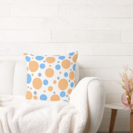 Oranje Blauw Grijs Stippenpatroon Kussen