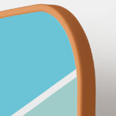 Oranje Blauw Groen Kleurenblok Strepen Naam Pickleball Paddle (Links Detail)