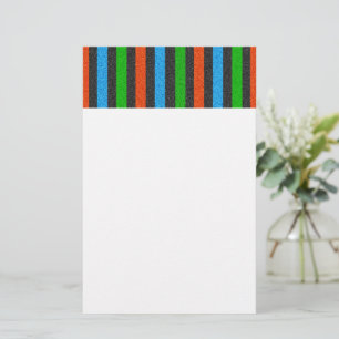 Oranje, blauw, groen, zwart glitter Striped STaylo Briefpapier