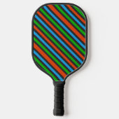 Oranje, blauw, groen, zwart glitter Striped STaylo Pickleball Paddle (Achterkant)