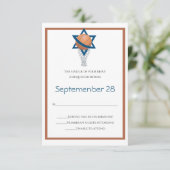 Oranje blauw Joods Basketball Reply Kaart (Staand voorkant)