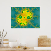 Oranje/blauw Julia (afdrukken) Poster (Keuken)