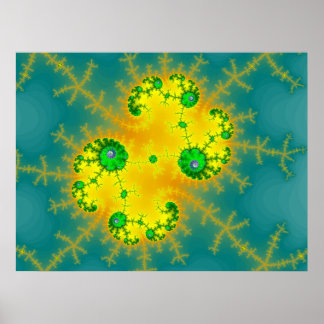 Oranje/blauw Julia (afdrukken) Poster