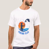 Oranje blauw minimalistisch Gevist T-shirt (Voorkant)