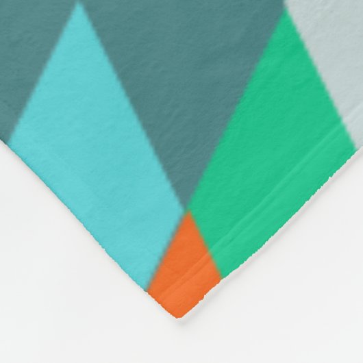 Oranje blauw modern Mint Abstract driehoekspatroon Fleece Deken (Hoek)