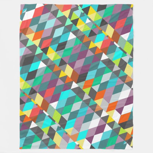 Oranje blauw modern Mint Abstract driehoekspatroon Fleece Deken (Voorkant)