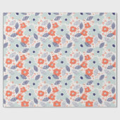 Oranje & blauw modern ventilatorpatroon cadeaupapier (Vlak)