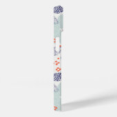 Oranje & blauw modern ventilatorpatroon Case-Mate iPhone case (Achterkant / Rechts)