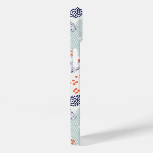 Oranje & blauw modern ventilatorpatroon Case-Mate iPhone case (Achterkant / Rechts)