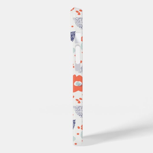 Oranje & blauw modern ventilatorpatroon Case-Mate iPhone case (Achterkant / Links)