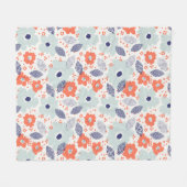 Oranje & blauw modern ventilatorpatroon fleece deken (Voorkant (Horizontaal))
