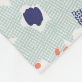 Oranje & blauw modern ventilatorpatroon fleece deken (Hoek)