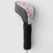 Oranje & blauw modern ventilatorpatroon golfheadcover (Schuin)