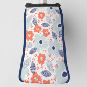 Oranje & blauw modern ventilatorpatroon golfheadcover (Draai 90)