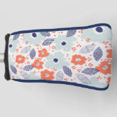 Oranje & blauw modern ventilatorpatroon golfheadcover (Voorkant)