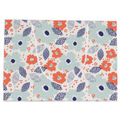 Oranje & blauw modern ventilatorpatroon groot cadeauzakje (Achterkant)