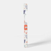 Oranje & blauw modern ventilatorpatroon iPhone hoesje (Linkerkant)