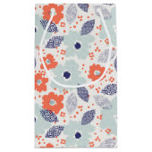 Oranje & blauw modern ventilatorpatroon klein cadeauzakje (Achterkant)