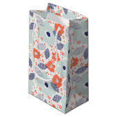 Oranje & blauw modern ventilatorpatroon klein cadeauzakje (Voorkant Gekanteld)