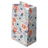 Oranje & blauw modern ventilatorpatroon klein cadeauzakje (Achterkant Gekanteld)