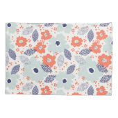 Oranje & blauw modern ventilatorpatroon kussensloop (Achterkant)