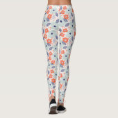 Oranje & blauw modern ventilatorpatroon leggings (Achterkant)