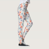 Oranje & blauw modern ventilatorpatroon leggings (Rechts)