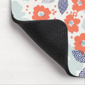 Oranje & blauw modern ventilatorpatroon muismat (Hoek)