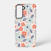 Oranje & blauw modern ventilatorpatroon samsung galaxy hoesje (Achterkant)