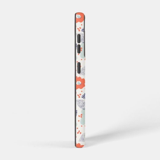 Oranje & blauw modern ventilatorpatroon samsung galaxy hoesje (Rechterkant)