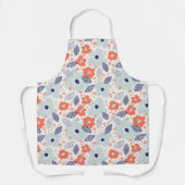 Oranje & blauw modern ventilatorpatroon schort (Voorkant)