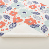 Oranje & blauw modern ventilatorpatroon sherpa deken (3/4)