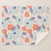 Oranje & blauw modern ventilatorpatroon sherpa deken (Voorkant (horizontaal))