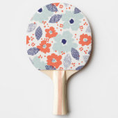 Oranje & blauw modern ventilatorpatroon tafeltennisbatje (Voorkant)