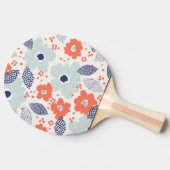 Oranje & blauw modern ventilatorpatroon tafeltennisbatje (Zijkant)