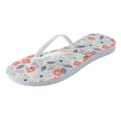 Oranje & blauw modern ventilatorpatroon teenslippers (Schuin)